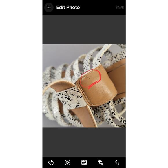 Vionic Sami Caged Sandals Snake Print Open Toe Block Heel Black White Size 10 - Picture 15 of 15